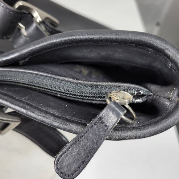 Vintage Coach Legacy Tote Bag Black‎ Soft Leather Compartments Shoulder Straps - Picture 8 of 16